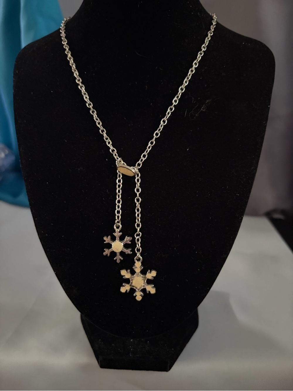 Christopher Radko Silver Tone Snowflake Drop Necklace - Women Jewelry